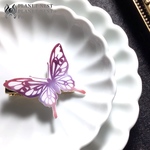 ヘアクリップ　蝶　レッドパープル　再販アリ