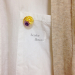3color flower ブローチ