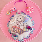 [送料無料]プレゼントにも◎ 存在感抜群！ゆめかわいい うさぎさん マスコット ジャラジャラキーホルダー [一点物]