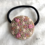 Botanical flower 刺繍ヘアゴム/ブローチへ変更可能