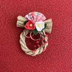 ミニチュア　しめ縄（茶）　椿