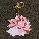 桜とハリネズミのアクセサリー　キーホルダー