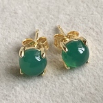 天然石ピアス:グリーンオニキス