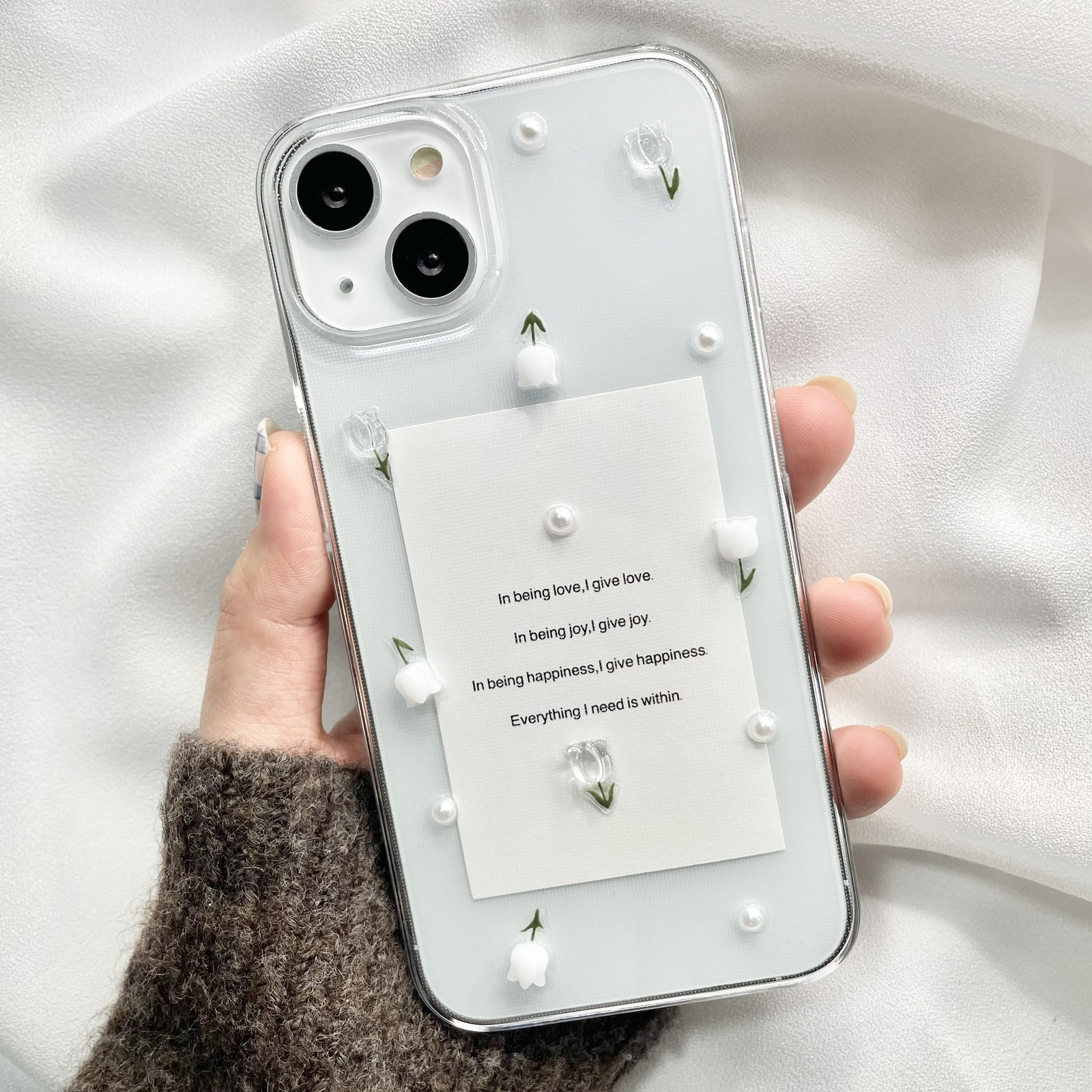 アイスチューリップの Iphoneケース White An Minne 国内最大級のハンドメイド 手作り通販サイト