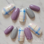 ブランケットネイルBlue×Lilac
