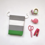 早期発送OK【 お道具袋・巾着袋 】 ボーダー・グレー / 入園入学グッズ