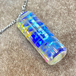 🌈ダイクロガラスブルーゴールド円形ペンダント🌈