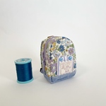 【ミニリュック】 ドール用　（小花柄  紫系）