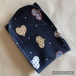 HandMadeマナーベルト　ネイビーハートドット