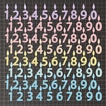☆数字／キャンドル パステル(全6色)  80枚☆     ダイカット  クラフトパンチ  アルバムパーツ  スクラップブッキング  誕生日  バースデー