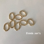 【8個】16×23mm ゴールド　リング　メタル　メタリック　チャームパーツ　オーバル