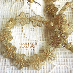 【2コセット】JIRI＊IVANA#czech beads#チェコビーズleaf17✖️16㍉ frozen crystal/bronze