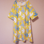とり模様ワンピース　　黄色
