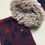 【mezzoyuria05様専用オーダーページ】小さな星の刺繍☆紺エンジ色☆もみの木の森ヘリンボーン柄アームウォーマー