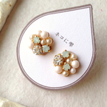 《再販》淡いろオパールのビジューピアス（イヤリング）