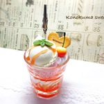 【2様ご依頼品】さくらんぼのグラスパフェ(メモスタンドに変更可)