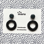--new-- ▲▽ simple black donut ▲ dangle ▽▲ 