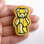 カラフルなパッチワークベア No.13 ブローチ