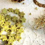 【2コセット】JIRI＊IVANA#czech beads#チェコビーズflowerstar六芒星16㍉　pistàcchio green/bronze