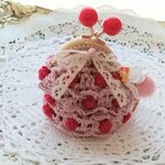 金運upの春財布・飴玉がま口財布・キーホルダー付きポーチ・かぎ針編み☆ピンク苺