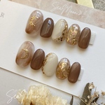 shell moon ☽･:*  ネイルチップ キラキラネイル 透け感ネイル シェルネイル ニュアンスネイル
