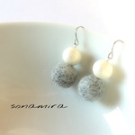 ふわまんまるピアス//イヤリング
