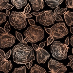 USAコットン*First Lightメタリックローズ薔薇 