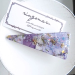 【SALE】青紫のお花の三角ヘアクリップ