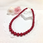 コットンパール ネックレス《coloré/rouge- gra.》
