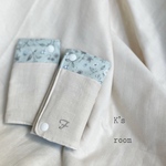  【イニシャル刺繍可能】くすみグリーンボタニカルのよだれカバー単品　シンプル　ぽこぽこガーゼ　お洒落　出産祝い　抱っこ紐カバー　エルゴ　新作デー