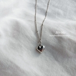 [オールステンレス]再販♡ぷっくりハート×シルバードットチェーンネックレス