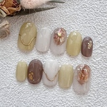 シェルネイル　ニュアンス　ミラーネイル