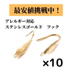 [10個] サージカルステンレス / フック ピアス  / 金属アレルギー対応 / パーツ