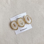 dryflowerバレッタ circle white/押し花 レジン