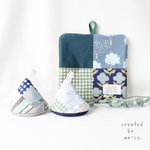 北欧柄＊鍋敷きと三角鍋つかみのセット