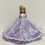 リカちゃんドレス　紫×白色レース