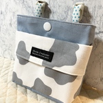 蓋なし 移動ポケット／牛柄　グレー