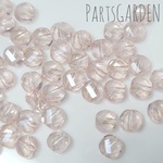 【15pcs】クリスタルビーズ ガラス ビーズ ラウンド 楕円 小さめ ライトピンク 1122