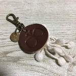 レザーミニチャーム 北欧 バタフライ レースダークブラウン