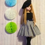 リカちゃん＊ストライプレトロワンピ