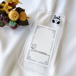 ゆるい　パンダ　おしり　尻尾　クリア　iPhone 11 iPhone12 iPhone12mini iPhone13 スマホケース　アニマル　手描きシリーズ