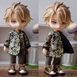 袖まくりカーディガン　花柄　黒