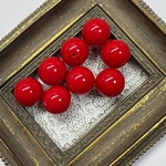 【20mm  8個 レッド】カラフルアクリルビーズ  原色系 ラウンド 球体 貫通 単色