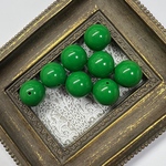 【20mm  8個 リーフグリーン】カラフルアクリルビーズ  原色系 ラウンド 球体 貫通 単色