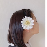 【再々･･･販】ガーベラのヘアクリップ ホワイト