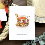 🐯寅🎍Teacup brooch -2022-｜ブローチ＆お年賀付｜ 干支 寅年 ティーカップ