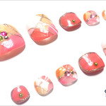 ペディキュアネイルチップ－パステルドット－