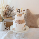 ナチュラルくまさんのクレイケーキ☆1歳誕生日ケーキ　誕生日ケーキ　記念日　自宅撮影　1歳以外でも承ってます♪