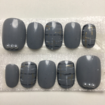 【再販】グレー ラメ ツイード柄 ネイル