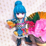 【創作着物】💙🌸桜こぼれる華やかな着物3点セット⭐︎オビツ11 ねんどろいどどーる 